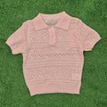 Camiseta hilo calada rosa