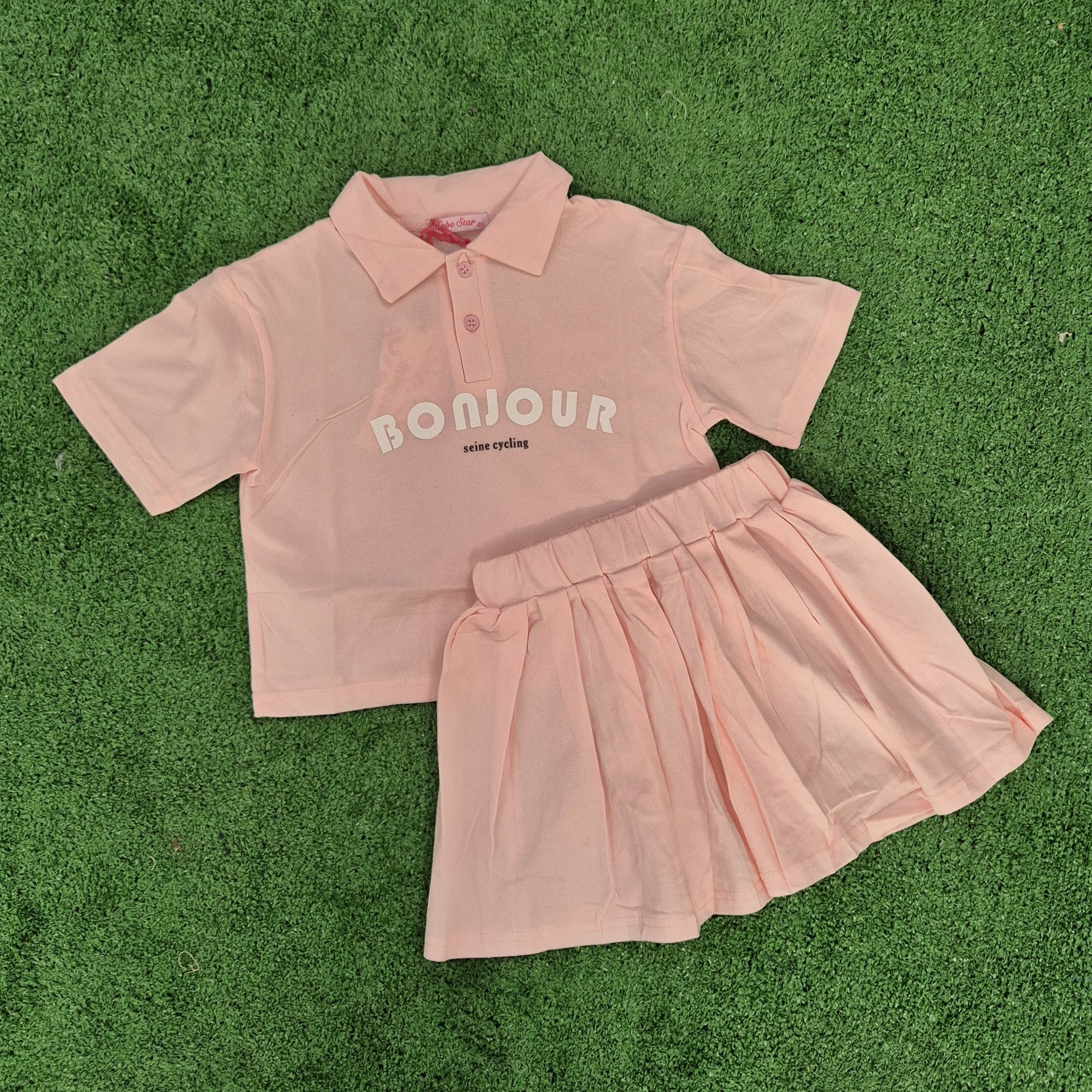 Conjunto Bonjour rosa