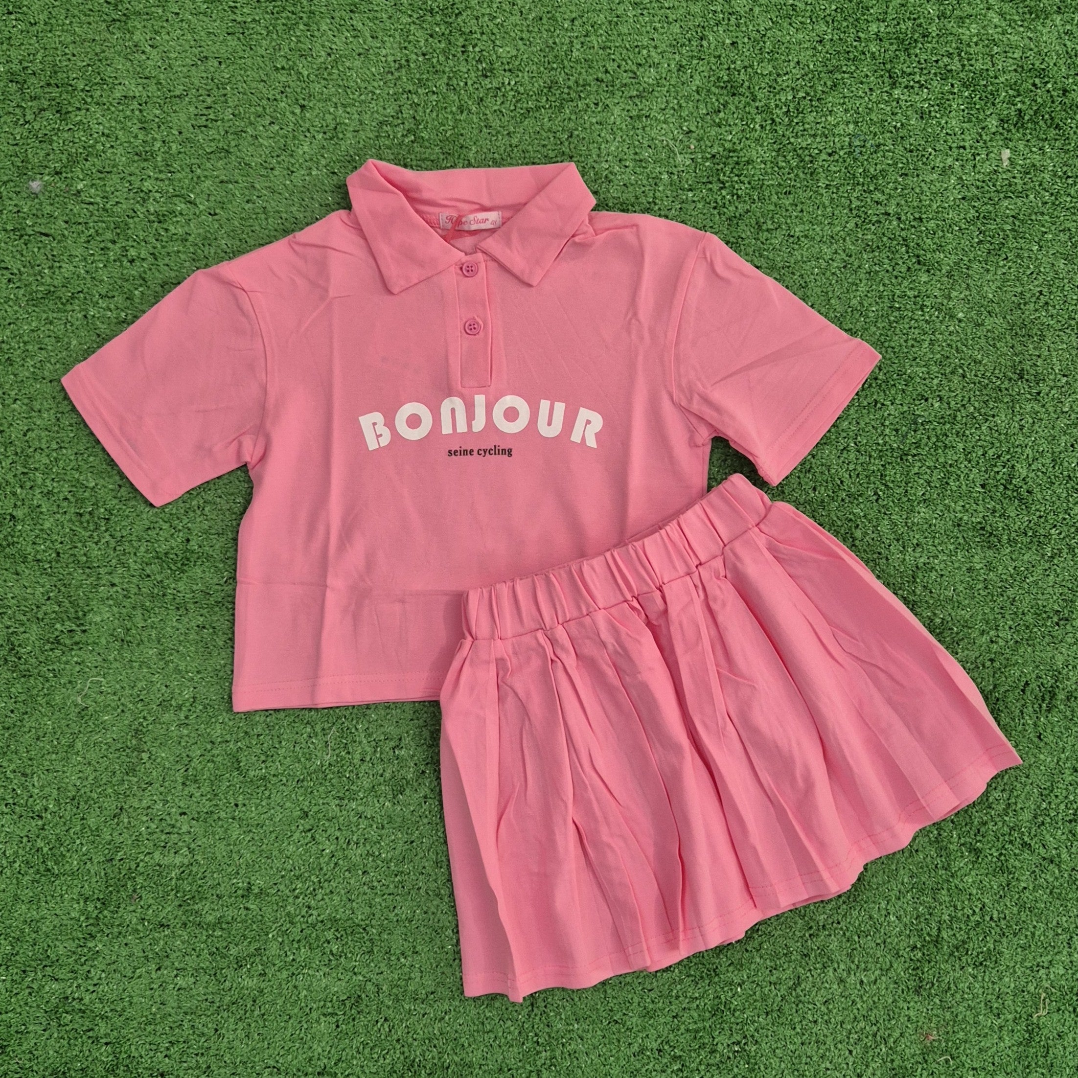Conjunto Bonjour fucsia