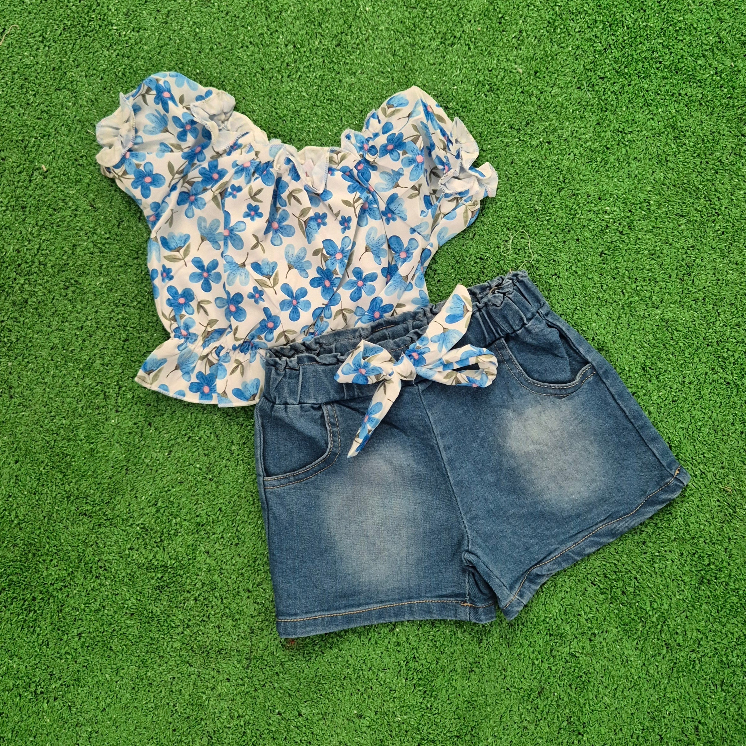 Conjunto Floral azul
