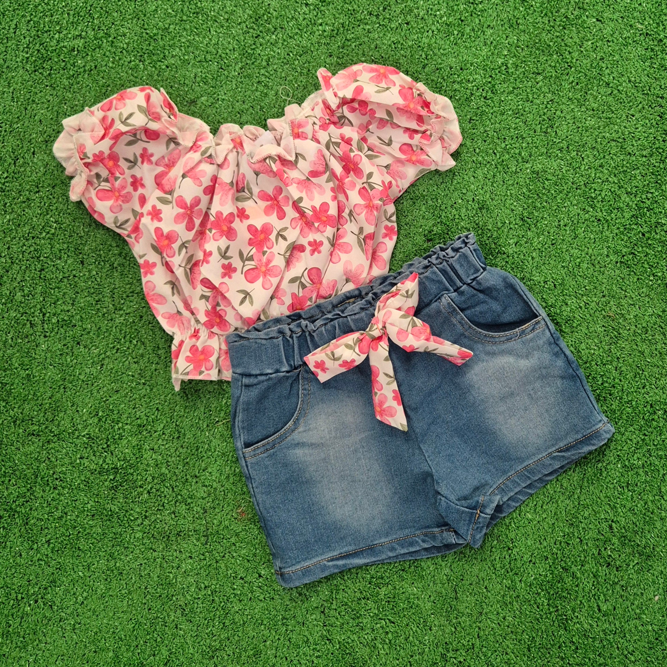 Conjunto Floral fucsia