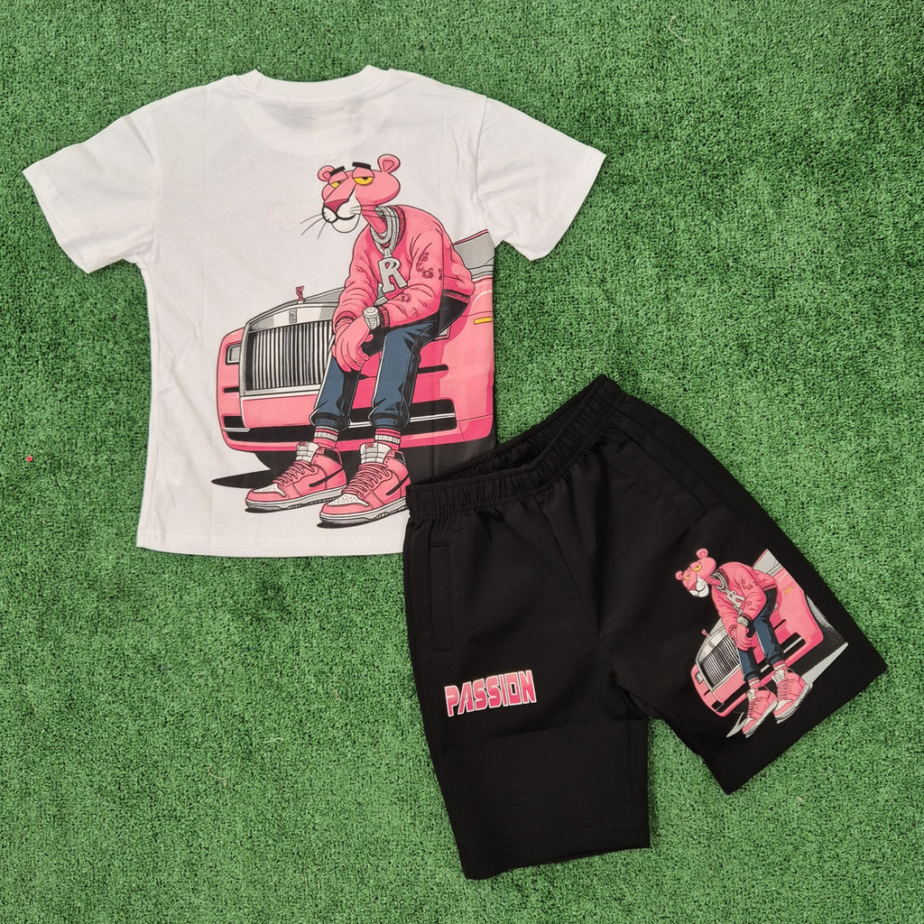 Conjunto Pantera coche blanco