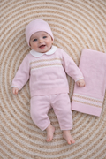 Conjunto + Gorro + Toquilla Rosa