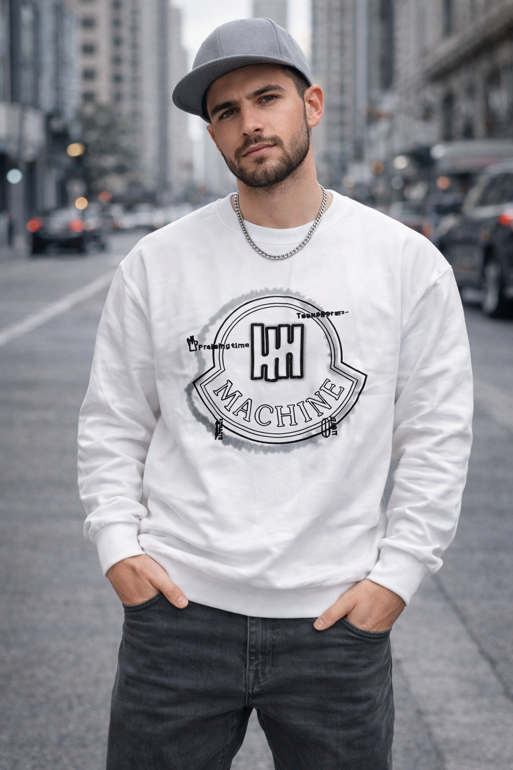 Sudadera machine blanca