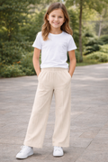 Pantalon campana beige