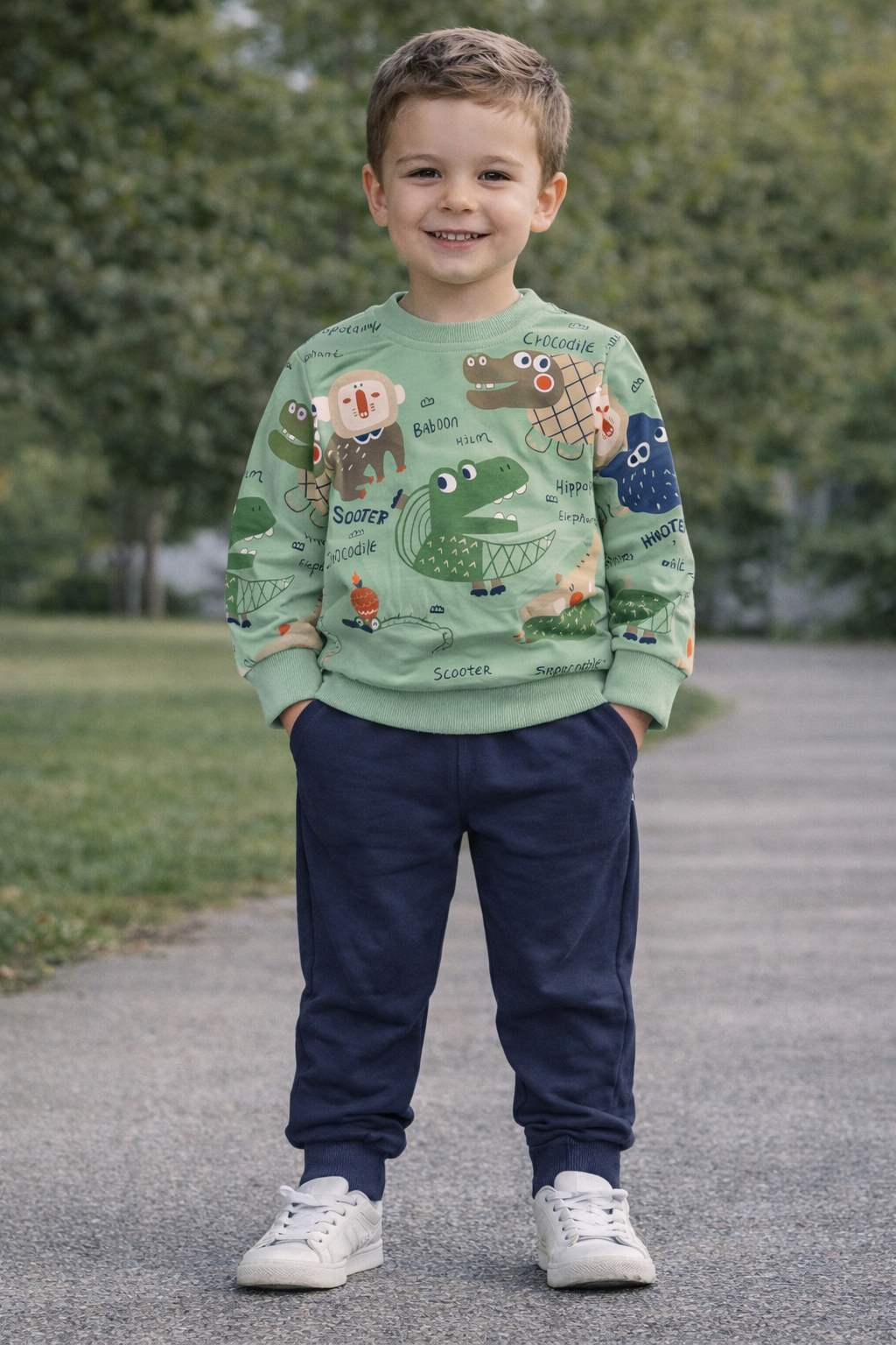 Chandal cocodrilo verde