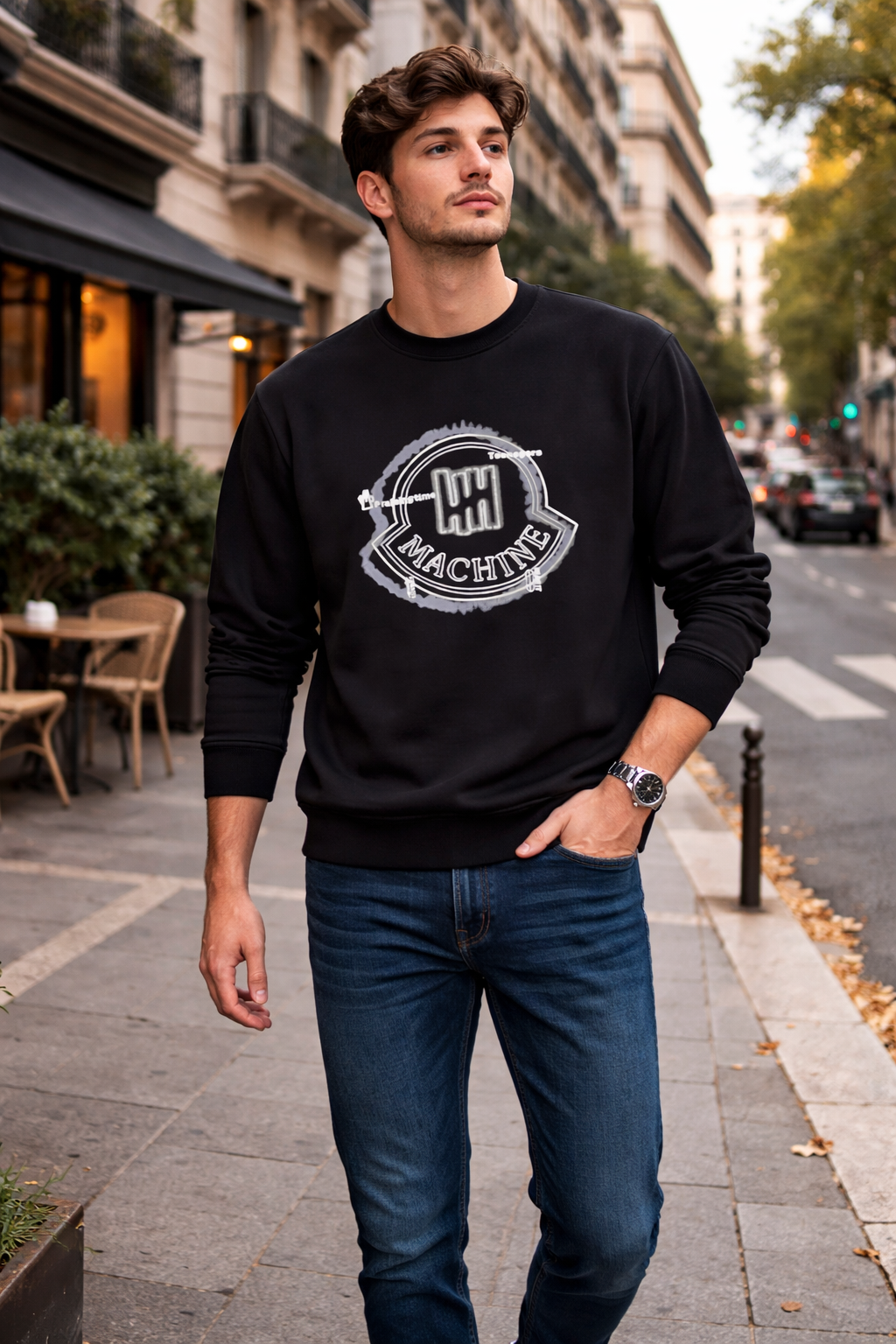 Sudadera machine negra