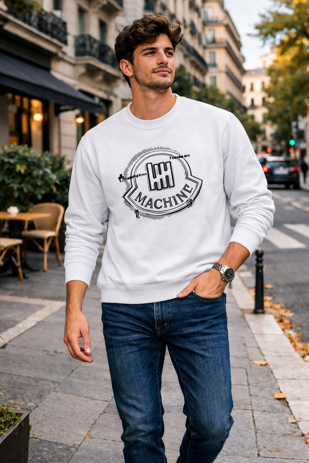 Sudadera machine blanca