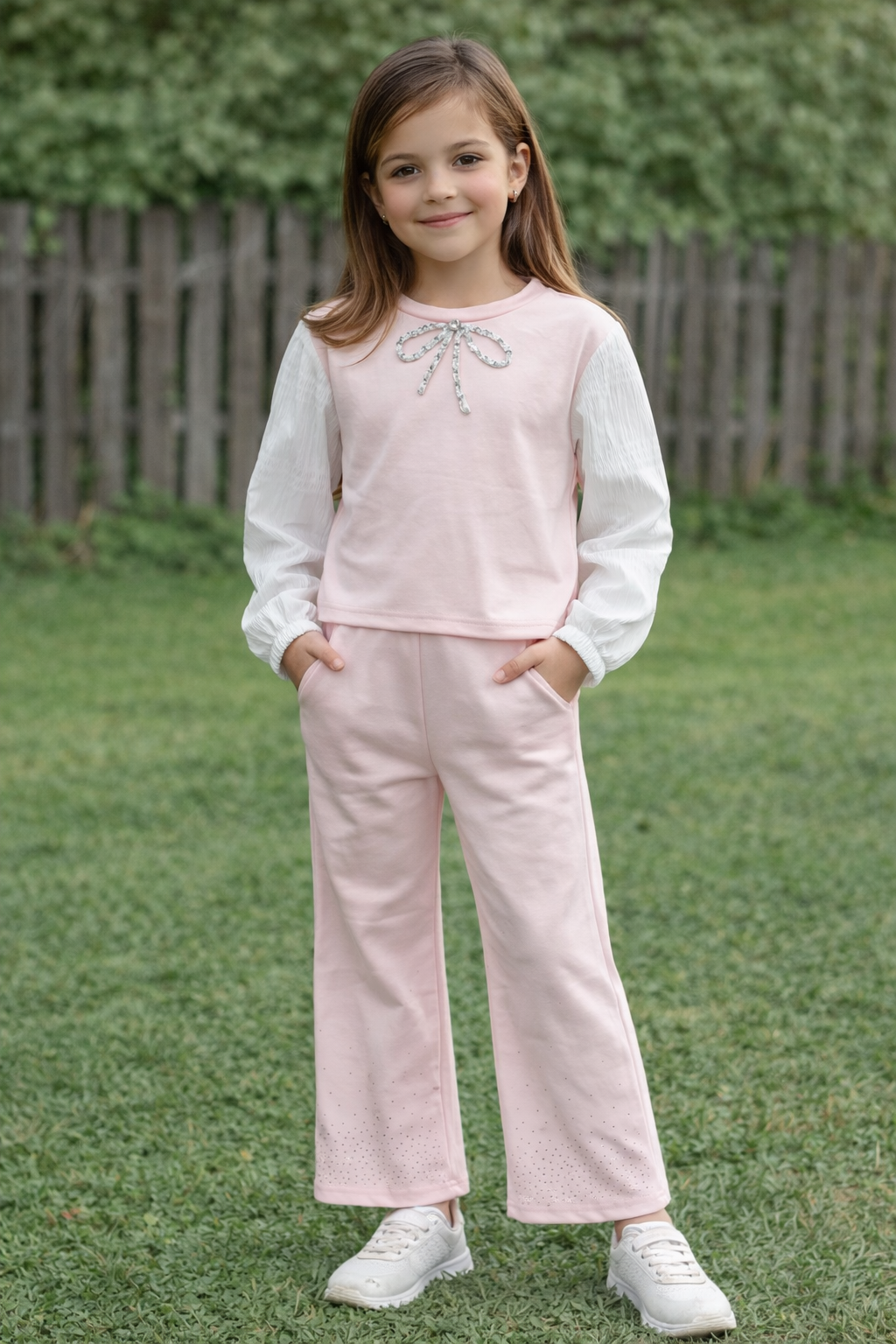 Conjunto lazo rosa