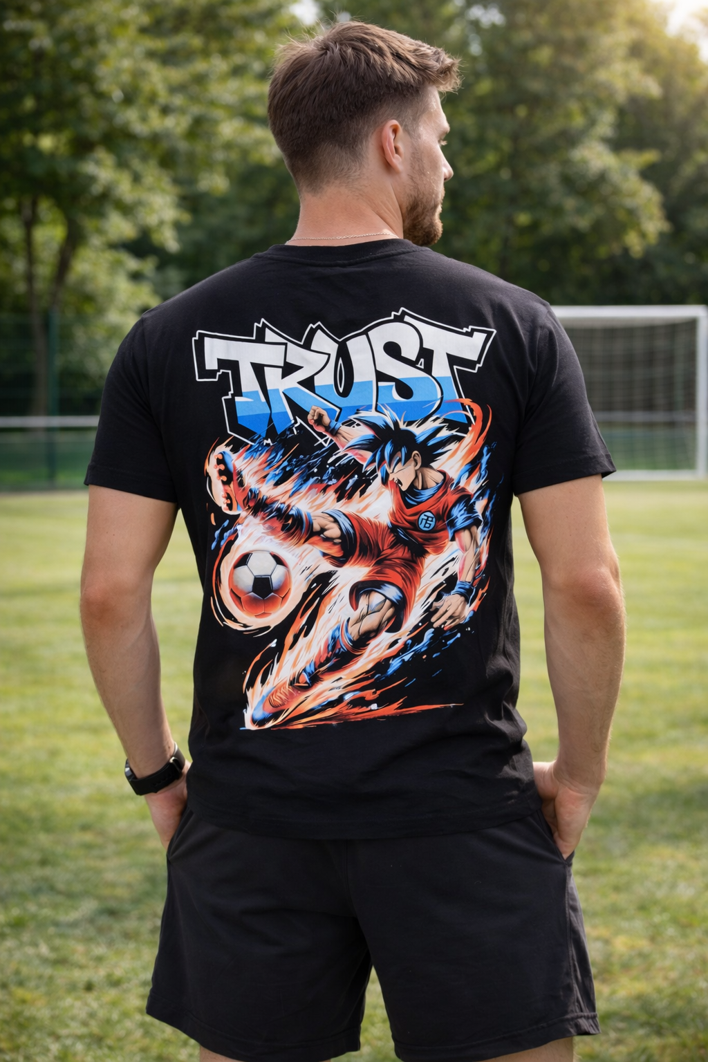 Camiseta trust negra oversize