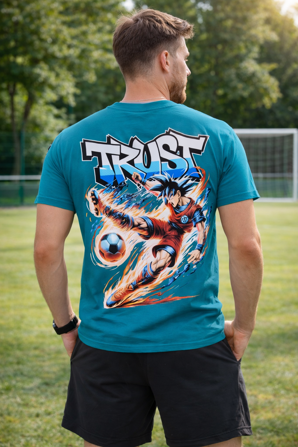 Camiseta trust turquesa oversize