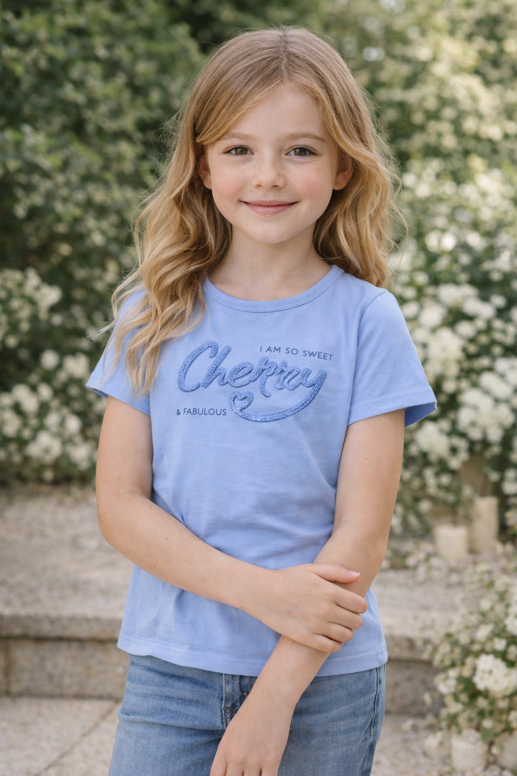 Camiseta cherry azul