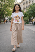 Pantalon lazo beige
