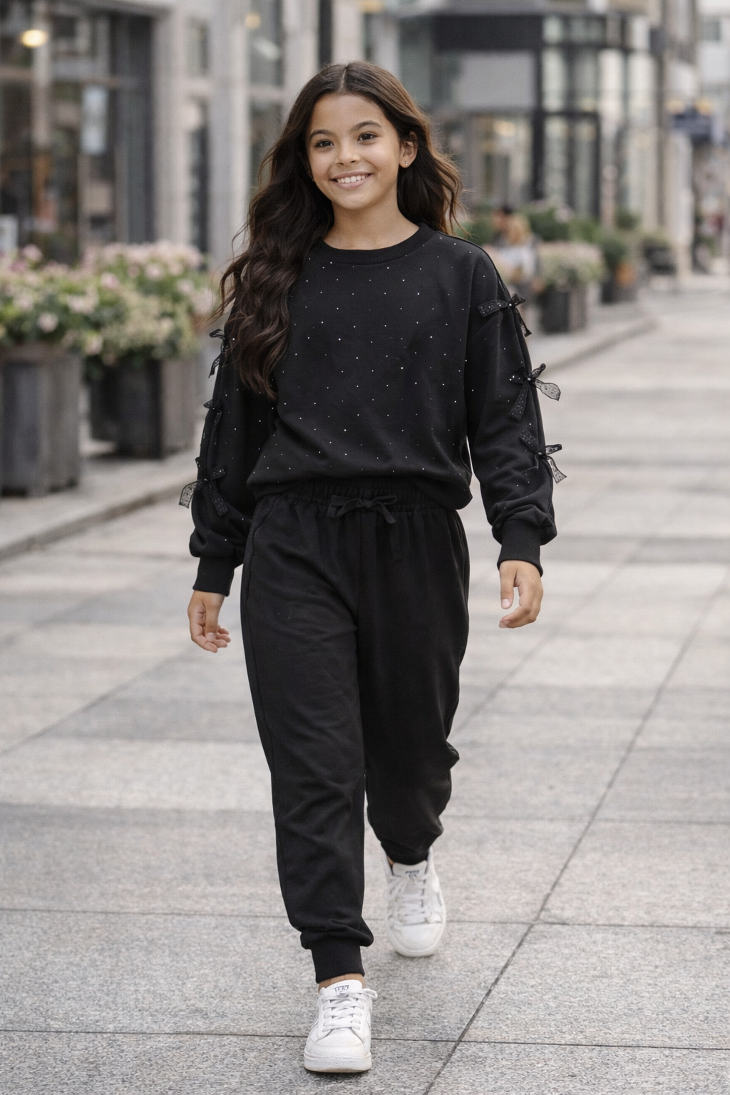 Chandal lazo brillo negro