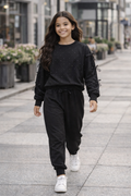 Chandal lazo brillo negro