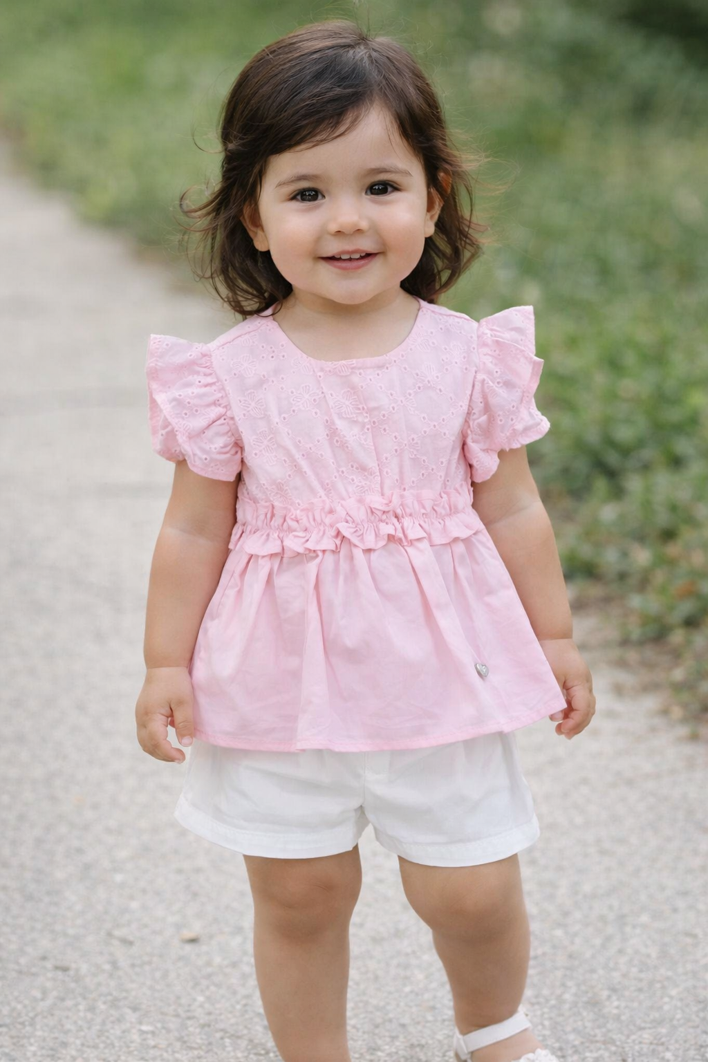 Conjunto brocado rosa