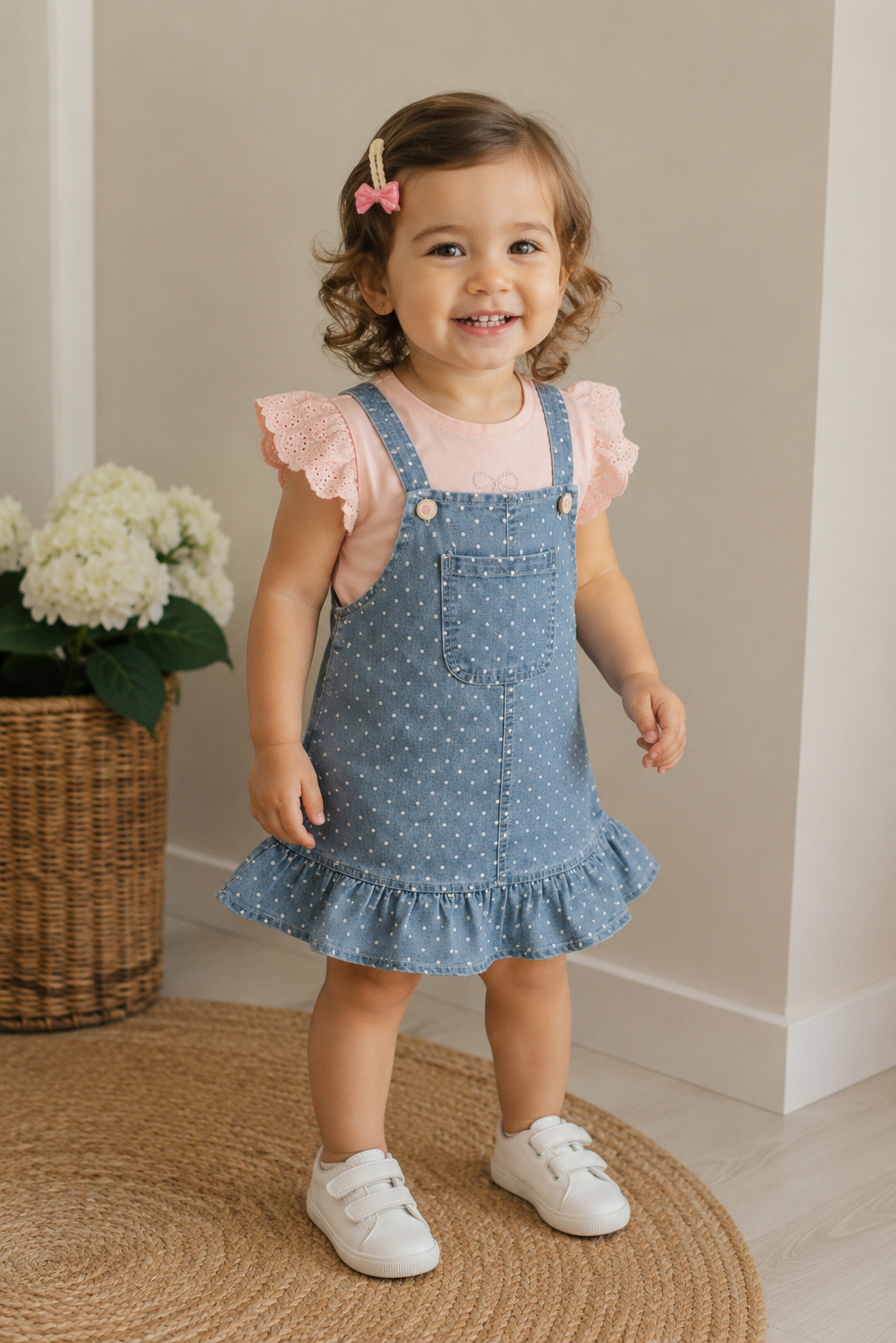Vestido lunares rosa