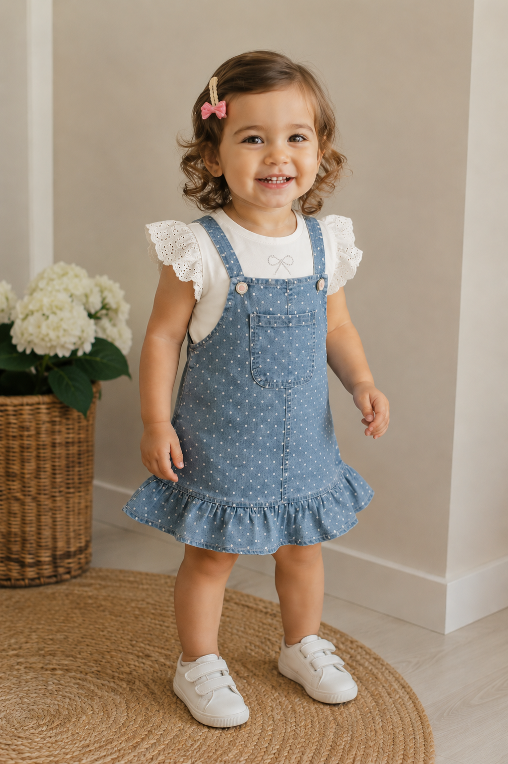 Vestido lunares blanco