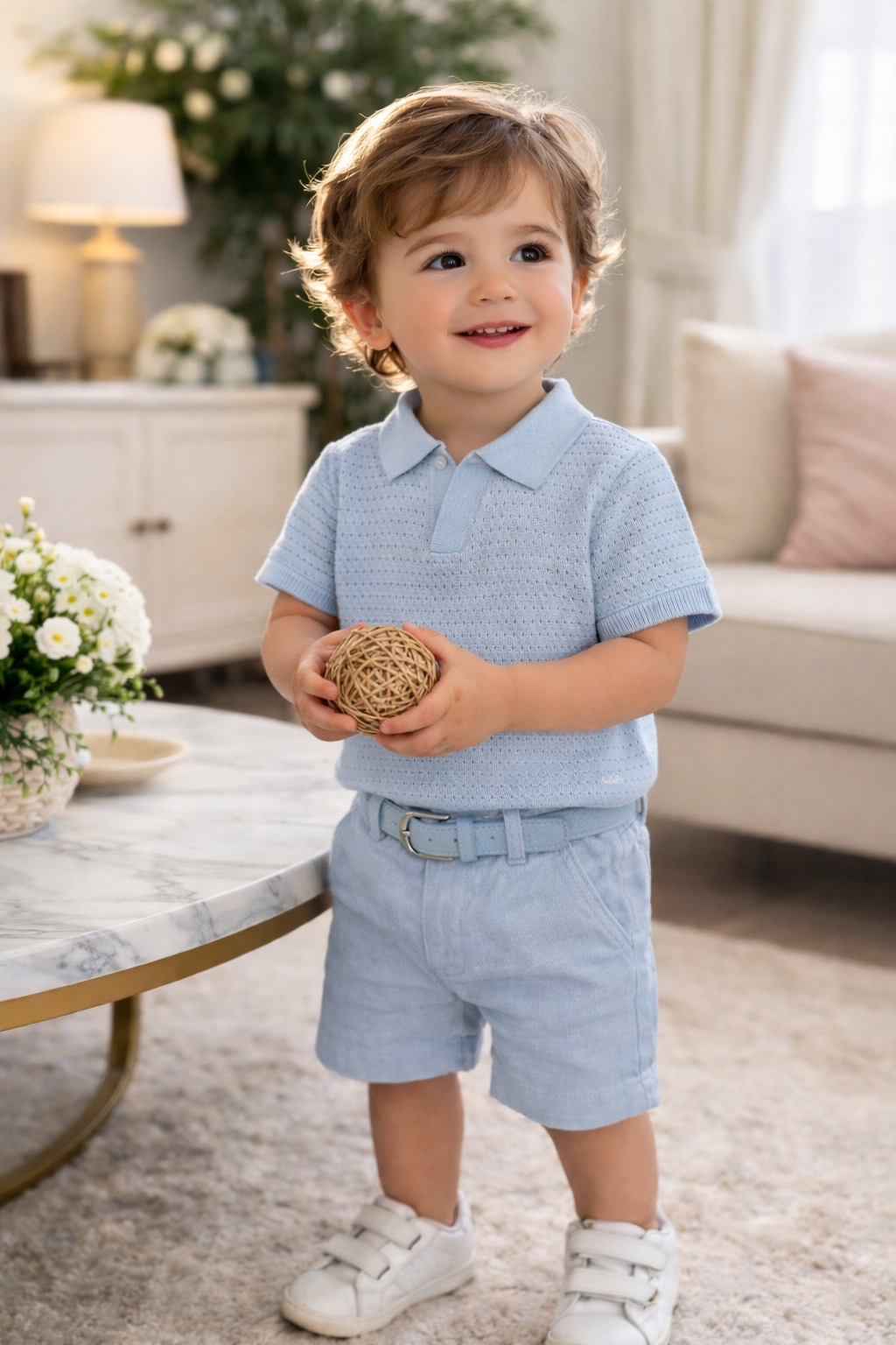 Camiseta cuello azul