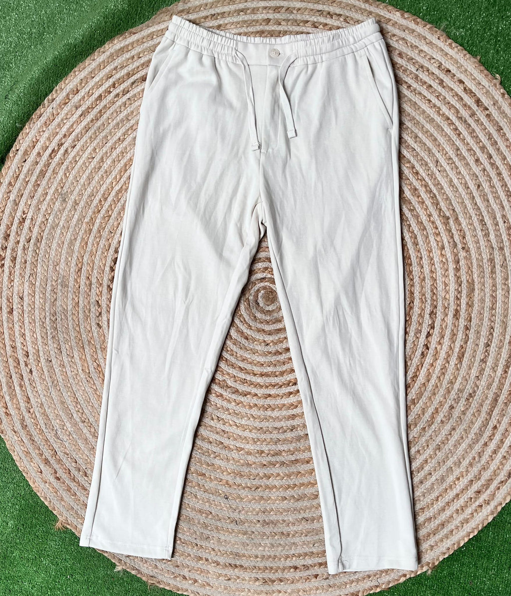 Pantalon boton beige