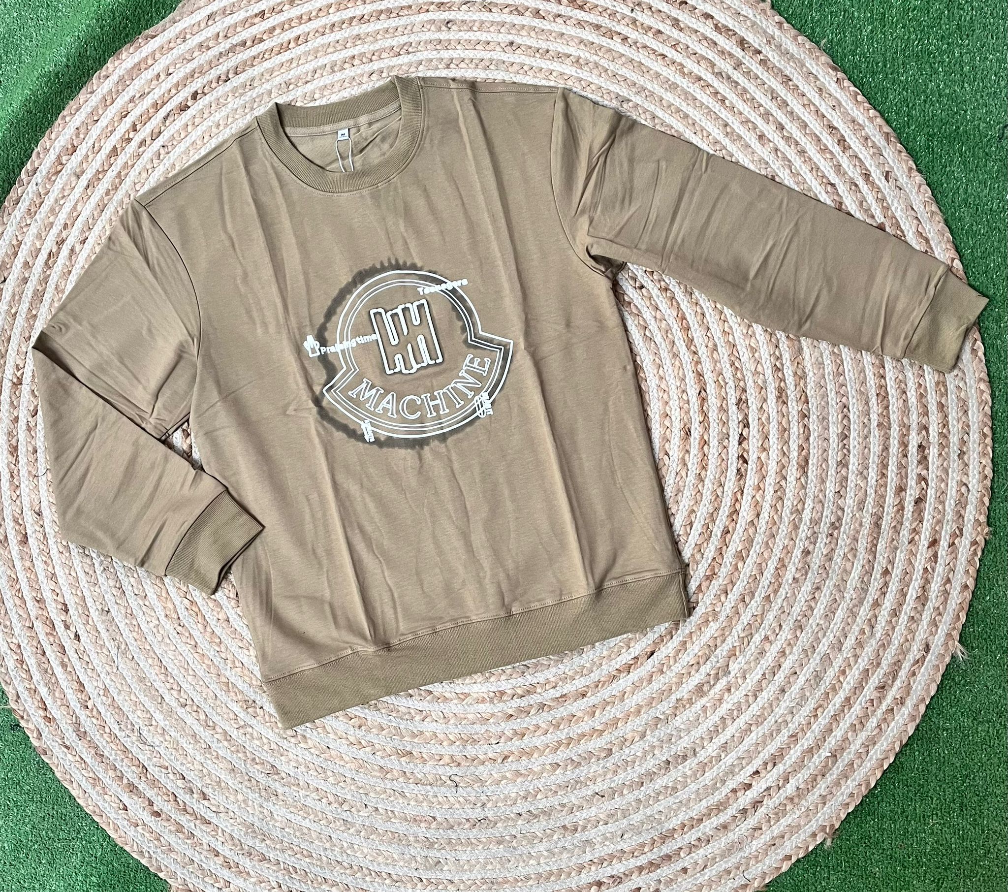 Sudadera machine beige