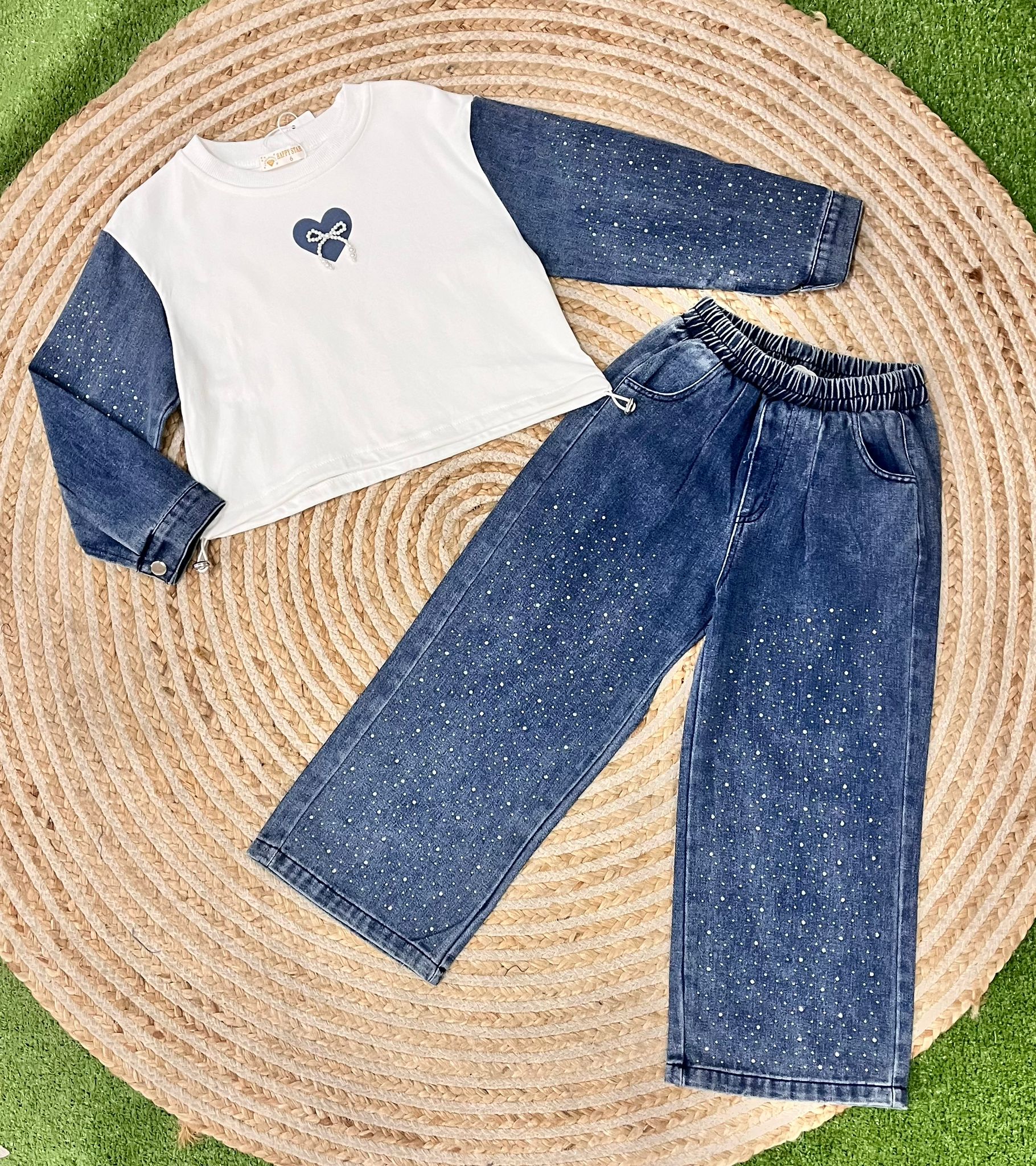 Conjunto corazon brillo