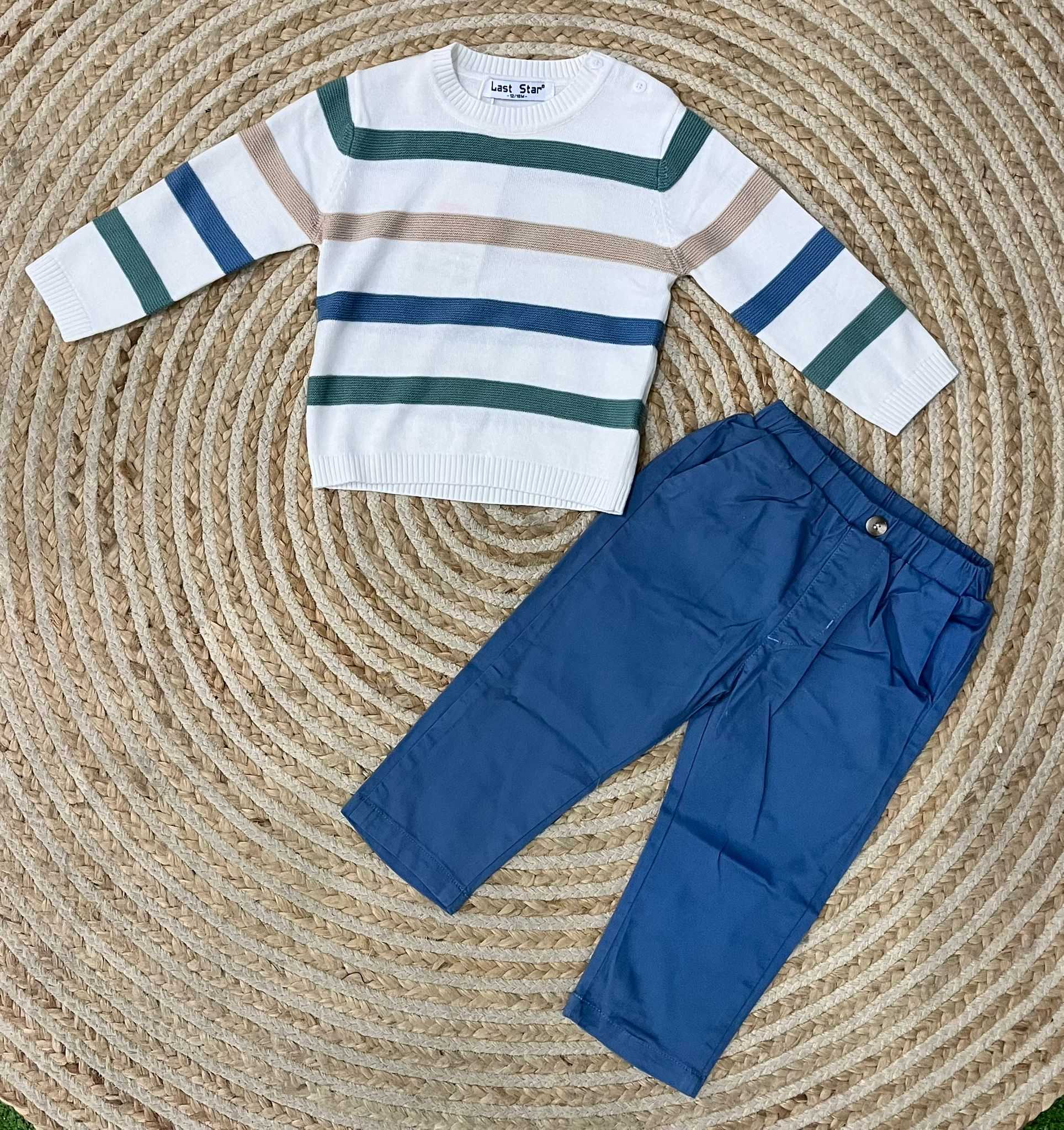 Conjunto rayas blanco