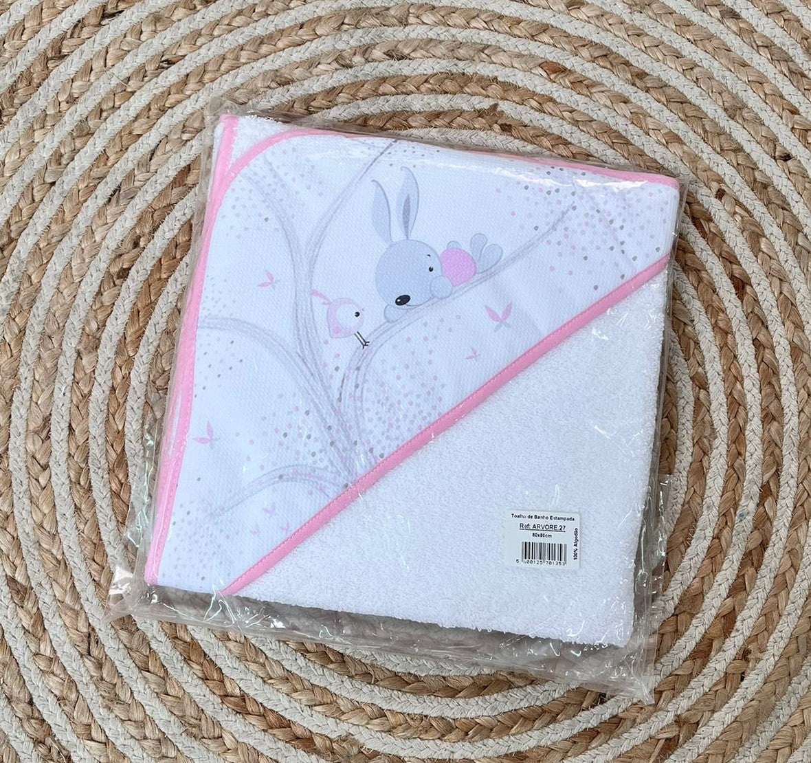 Capa de baño conejo rosa