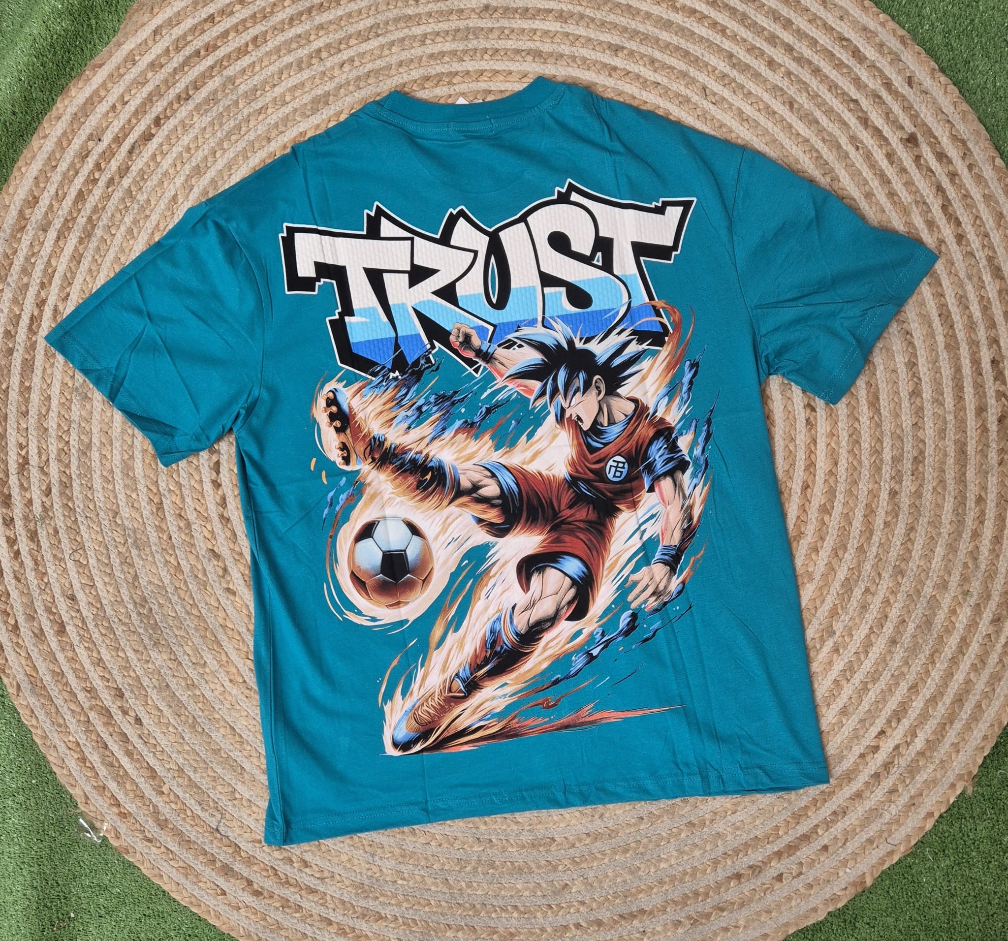 Camiseta trust turquesa oversize