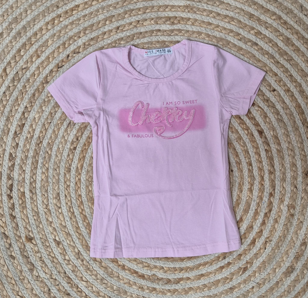 Camiseta cherry rosa