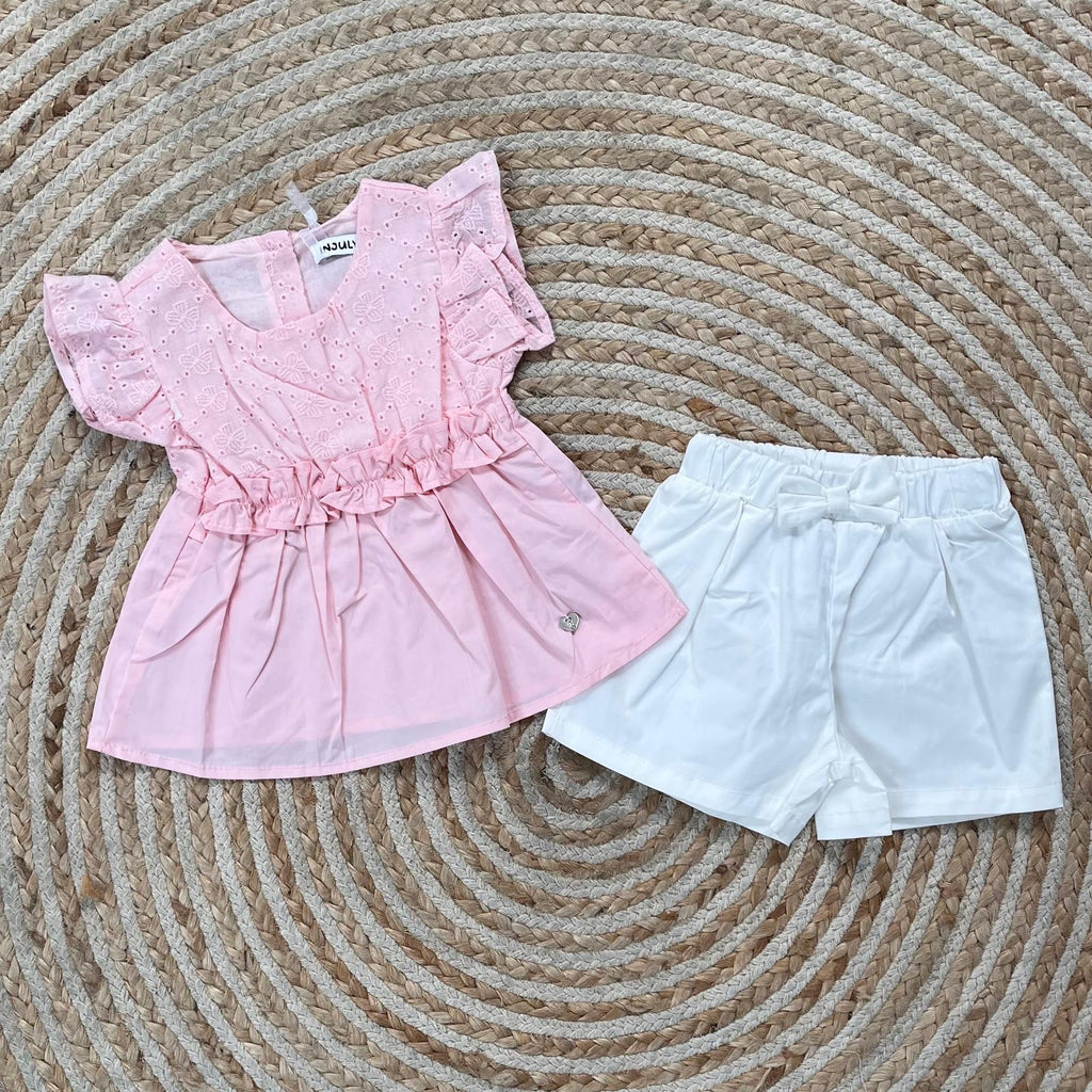 Conjunto brocado rosa