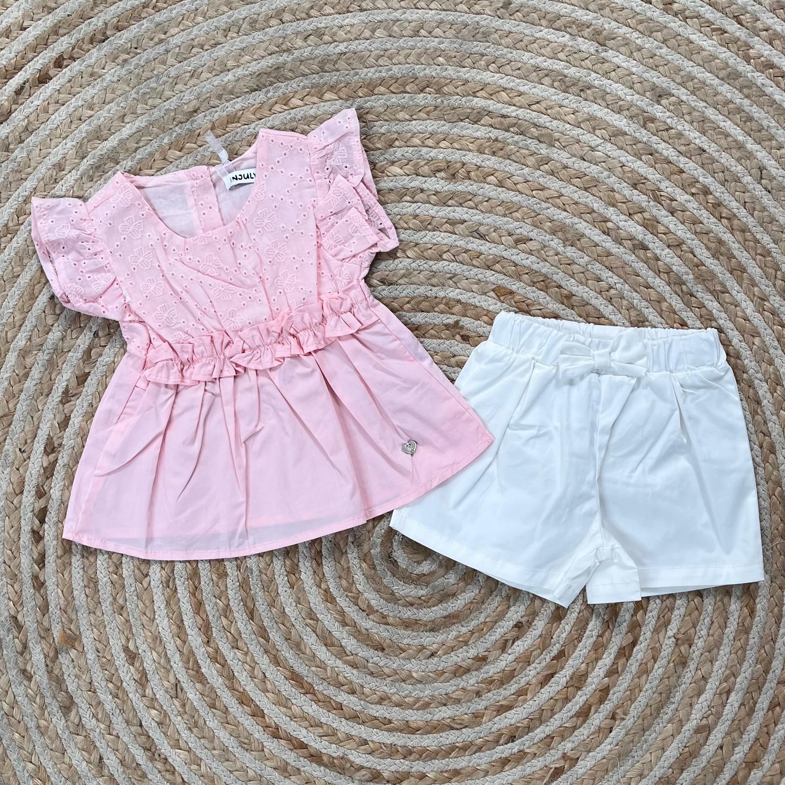 Conjunto brocado rosa