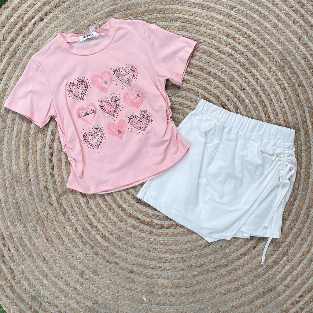 Conjunto brilli falda blanca