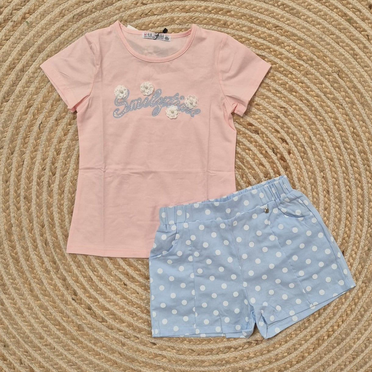 Conjunto lunares rosa