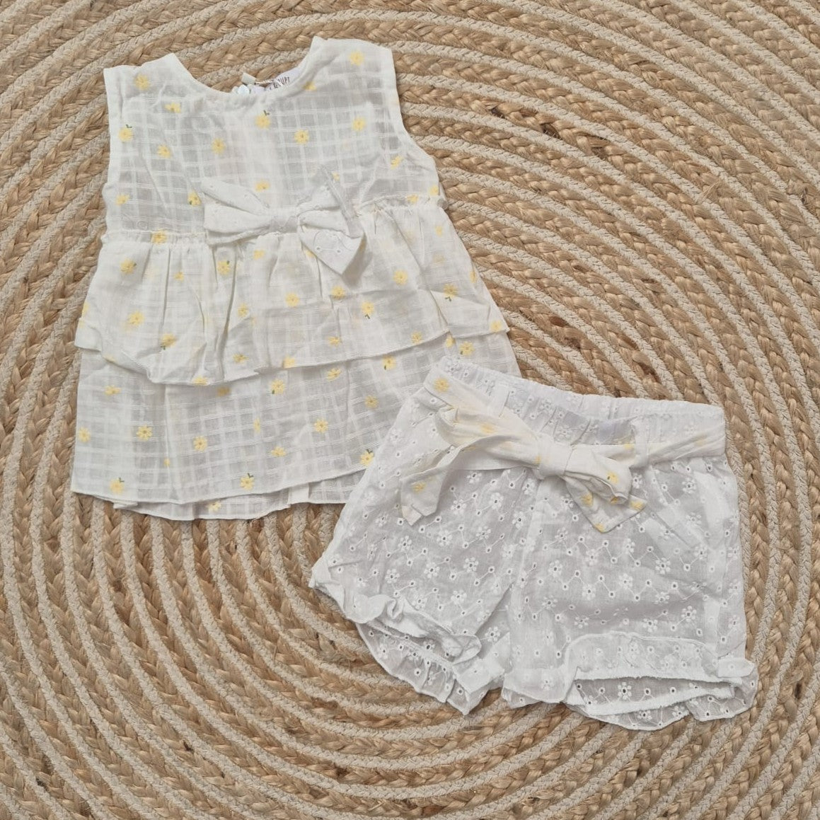 Conjunto margaritas blanco