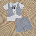 Conjunto chaleco azul