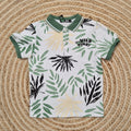 Polo hojas blanco verde
