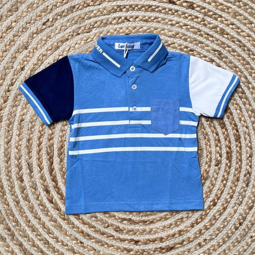 Polo bolsillo azul