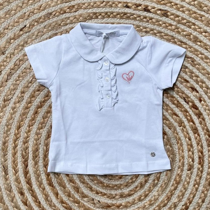 Polo corazon blanco
