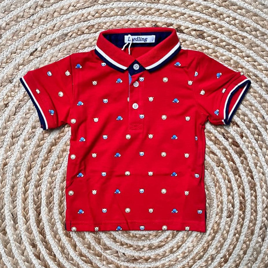 Polo animales rojo