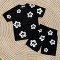 Conjunto flores negro