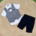 Conjunto traje rayas marino