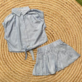 Conjunto brillo azul