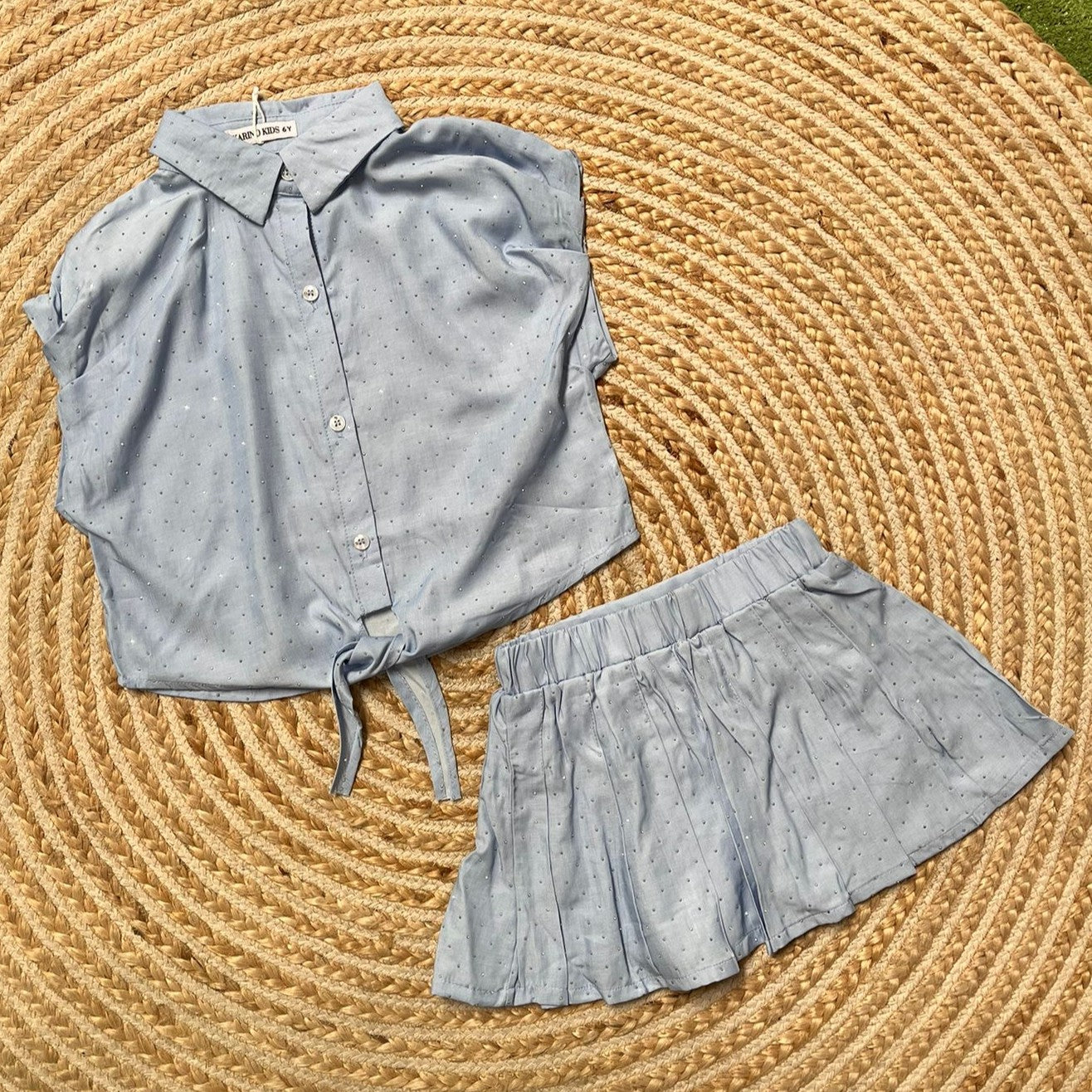 Conjunto brillo azul