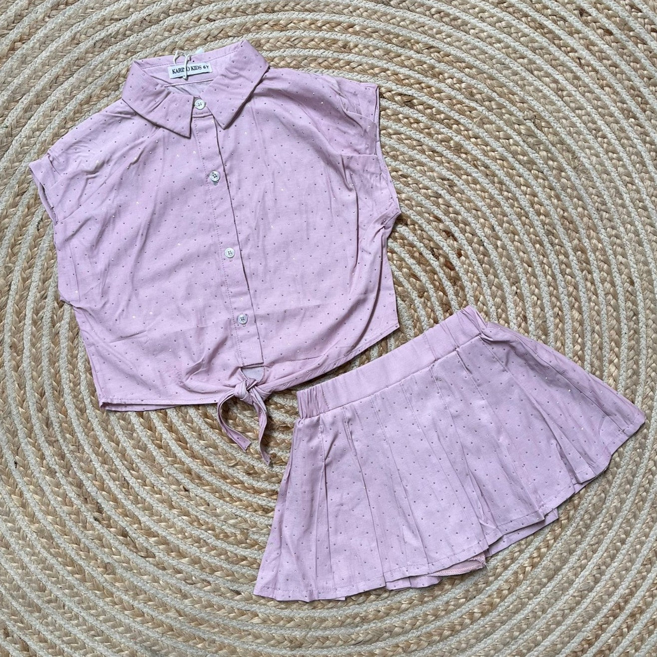 Conjunto brillo rosa