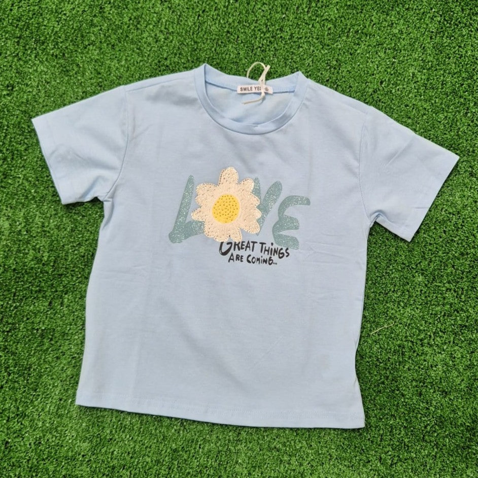 Camiseta margarita azul