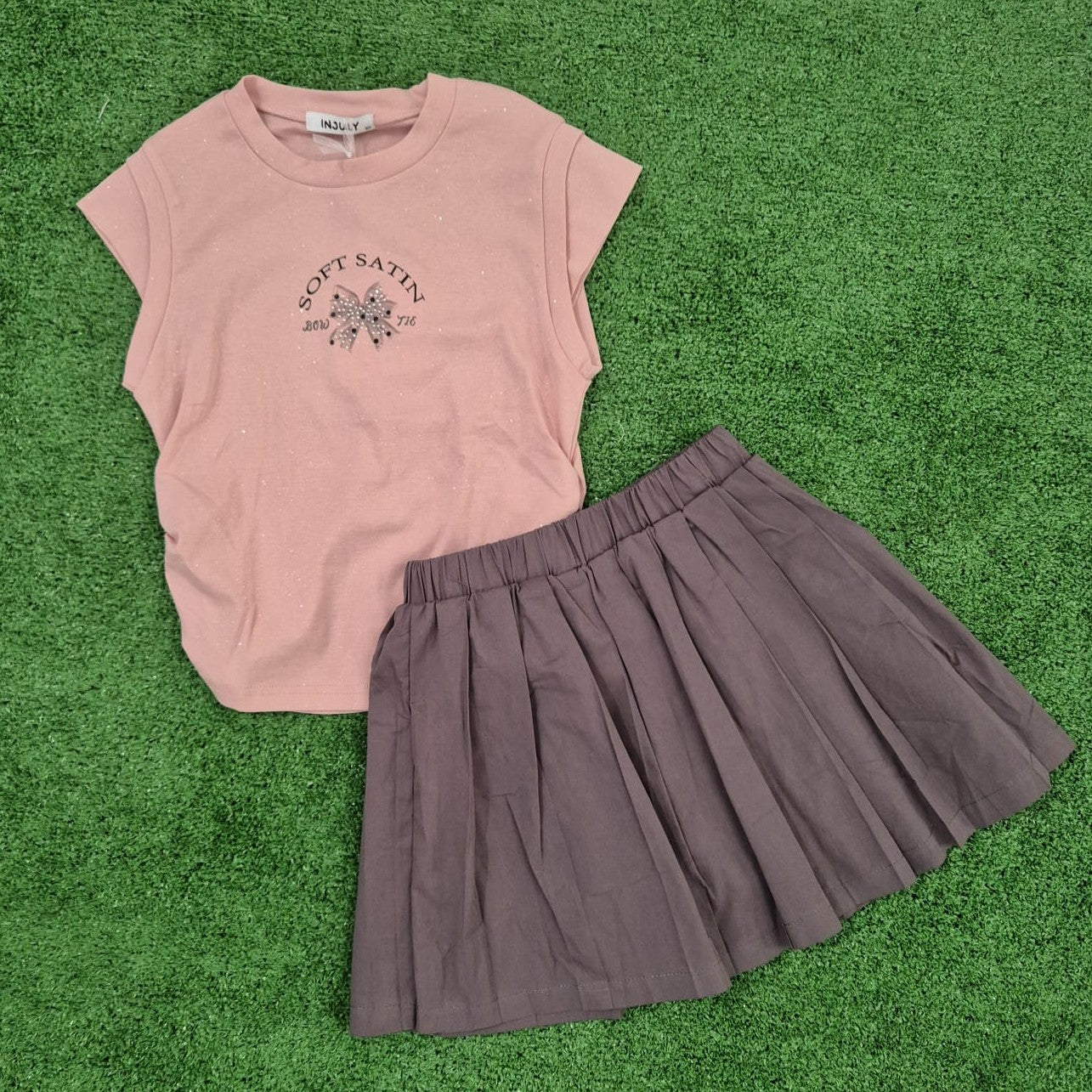 Conjunto satin rosa