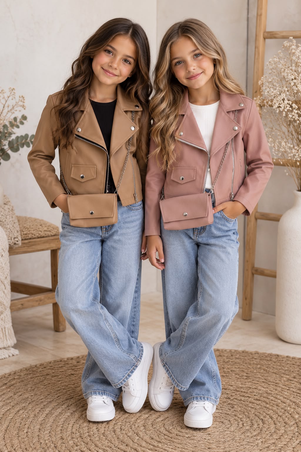 Chaqueta polipiel bolso