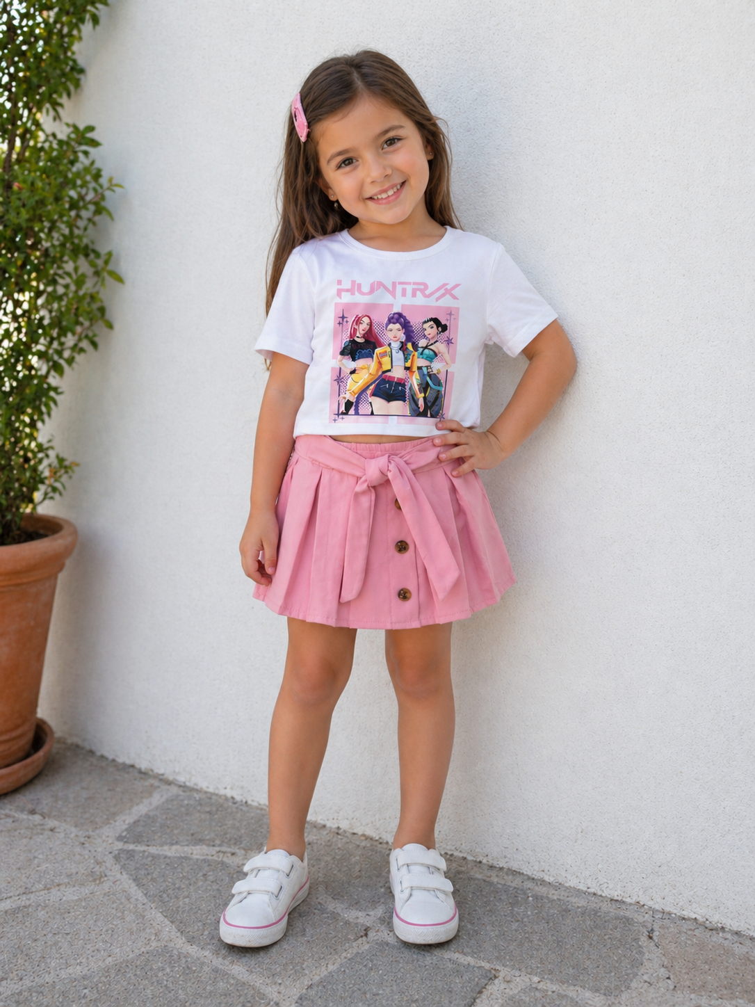 Conjunto Huntrix falda rosa
