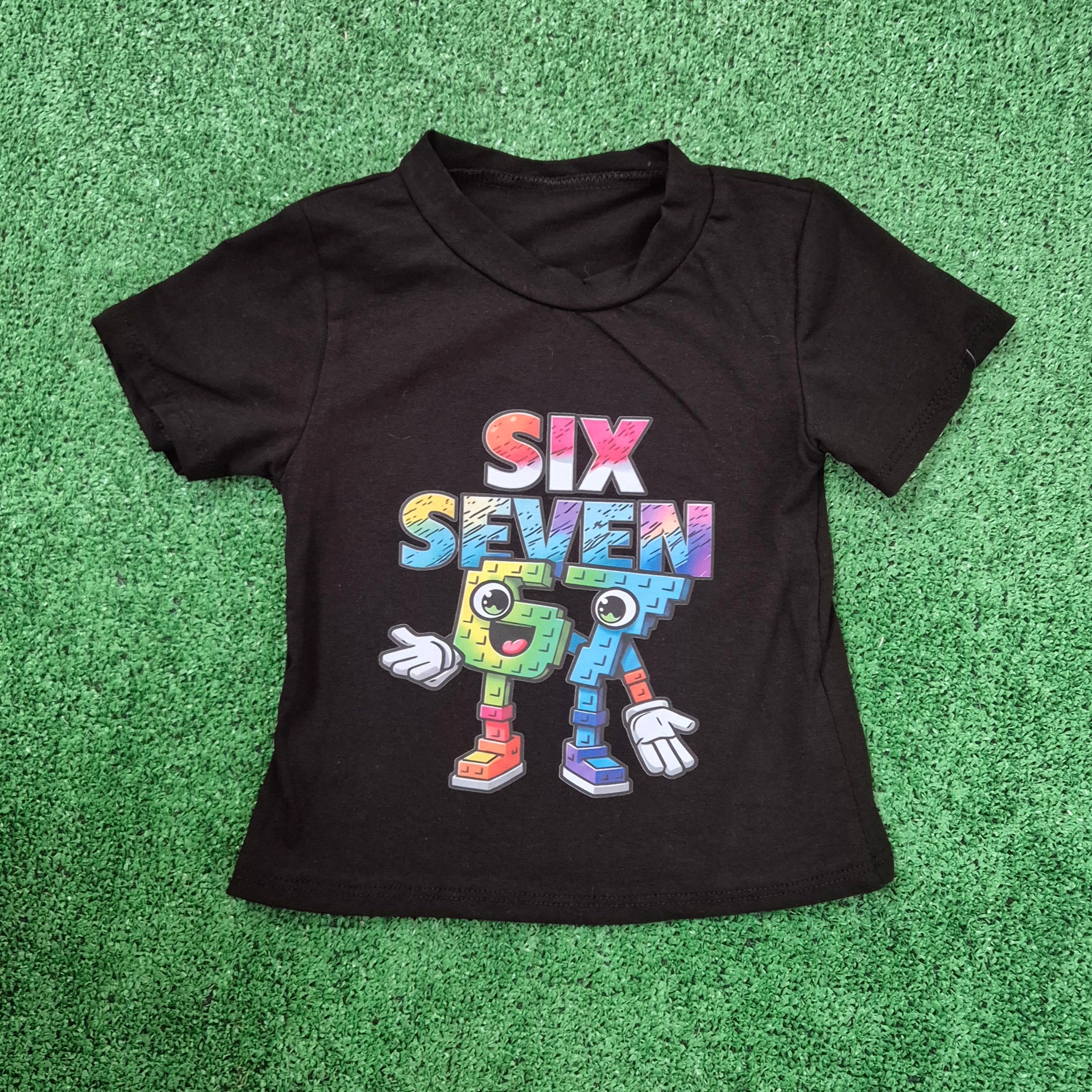 Camiseta Sixseven negra multicolor